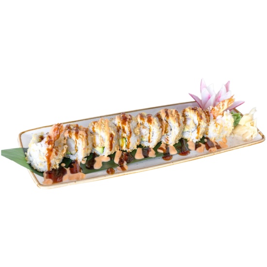 Crispy Ducks Asian Food Caterpillar Roll